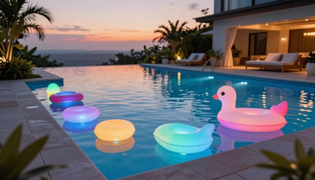 اكسسوارات مسبح مضيئة بإضاءة LED ملونة