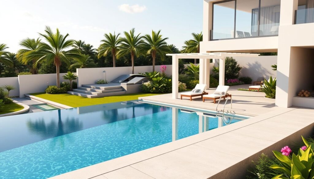 التصميم ثلاثي الأبعاد للمسبح