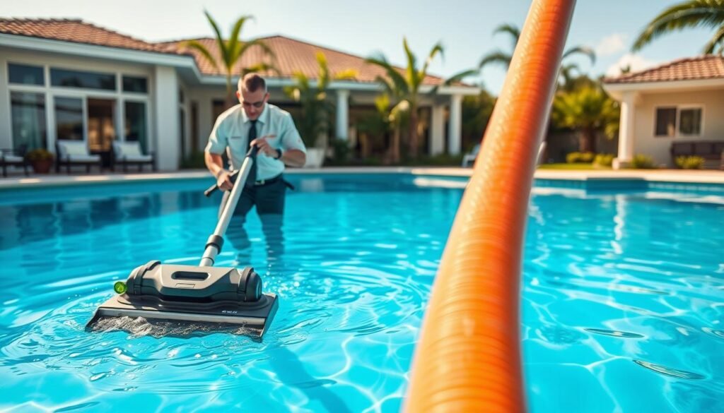 تنظيف المسابح