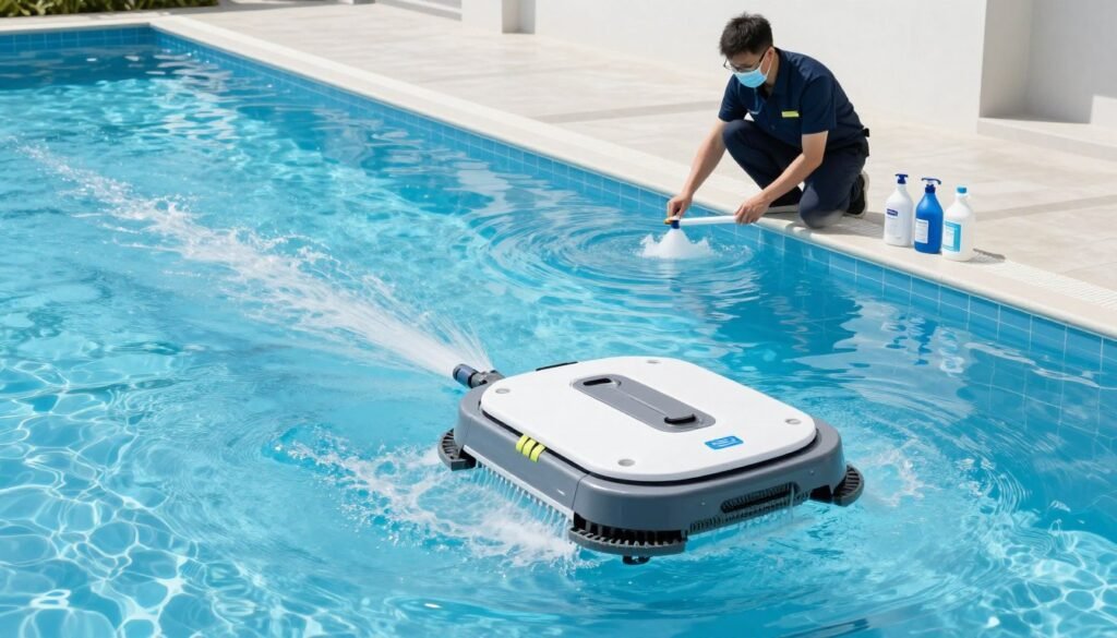 تنظيف وتعقيم المسبح تنظيف وتعقيم المسبح