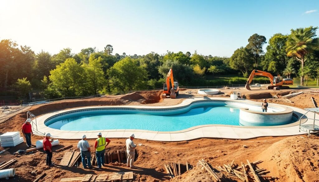 خطوات بناء مسبح