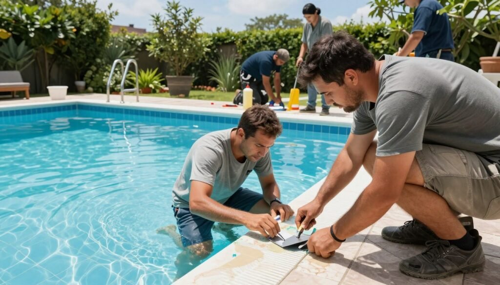 فحص وترميم المسبح خطوة بخطوة