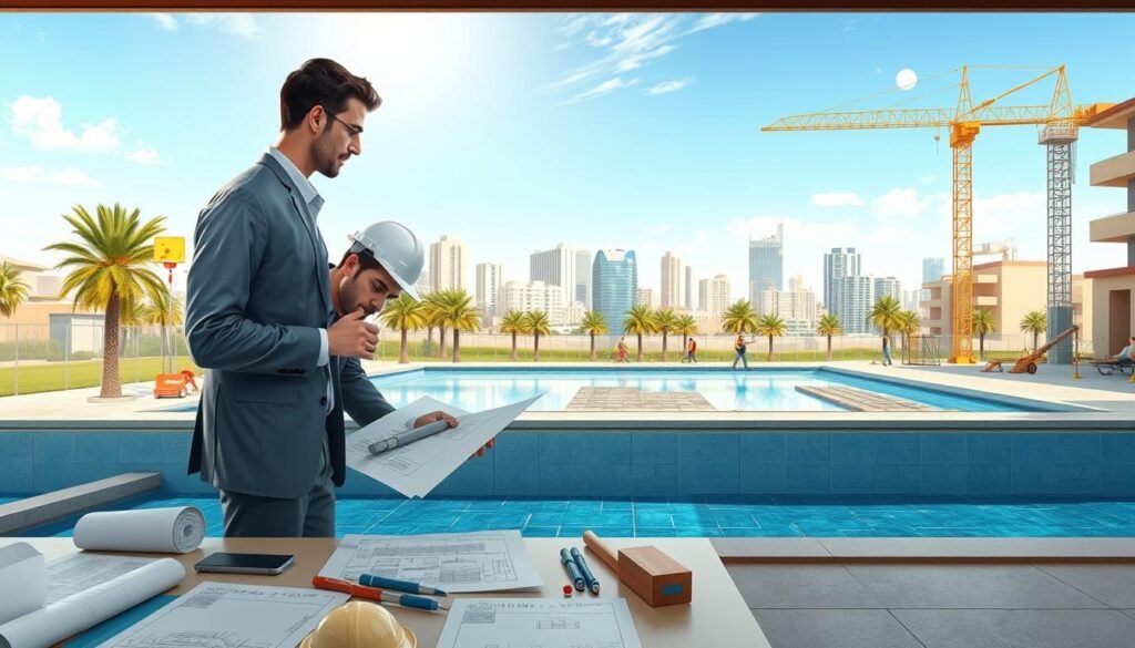 مراحل العمل مسابح جدة