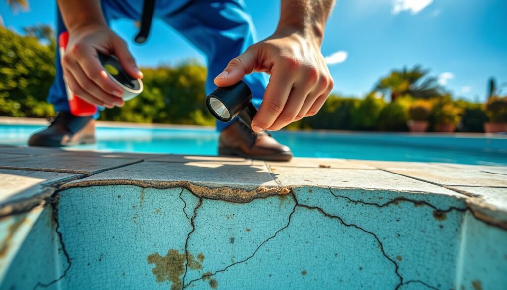 معالجة تشققات المسبح