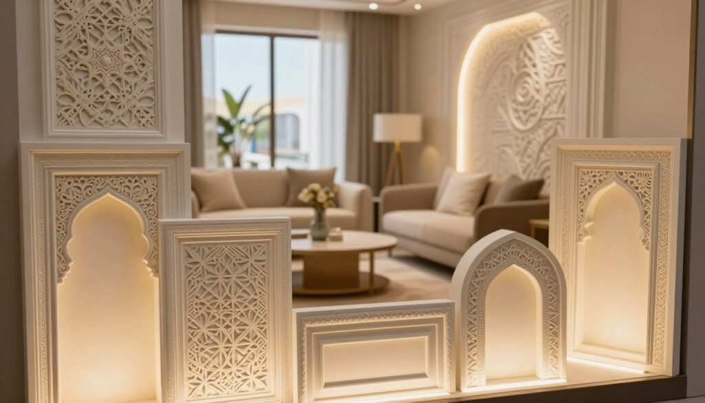 معرض أعمال جبس بورد يظهر ديكورات جبسية متنوعة معرض أعمال جبس بورد يظهر ديكورات جبسية متنوعة