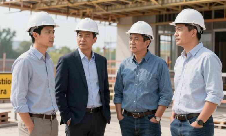 مهندسين مقاولات عامه ويوجد في الصوره اسم عصر البناء